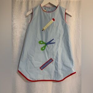 The Beaufort Bonnet Company Annie Apron school girl Light Blue Dress